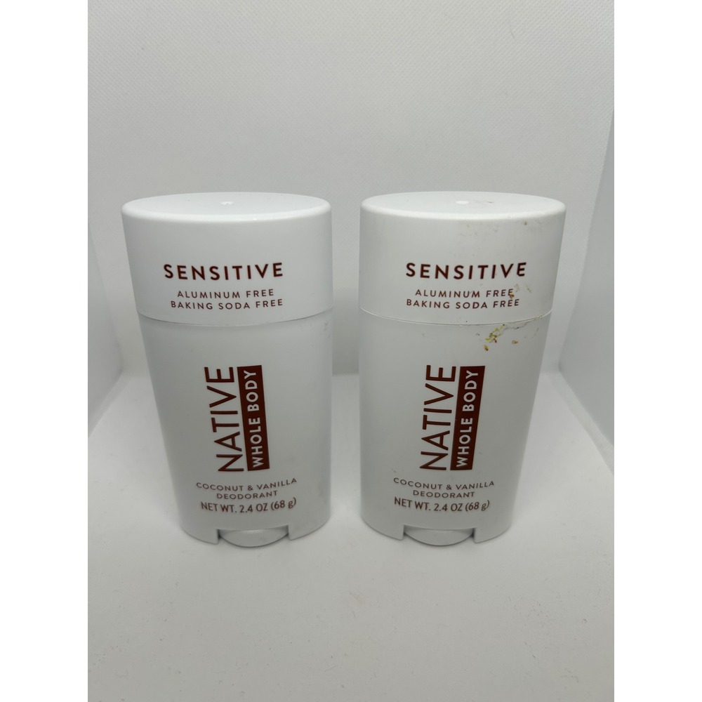 LOT OF 2 NEW Native Sensitive Whole Body Deodorant Coconut & Vanilla 2.4 oz - Picture 2 of 2